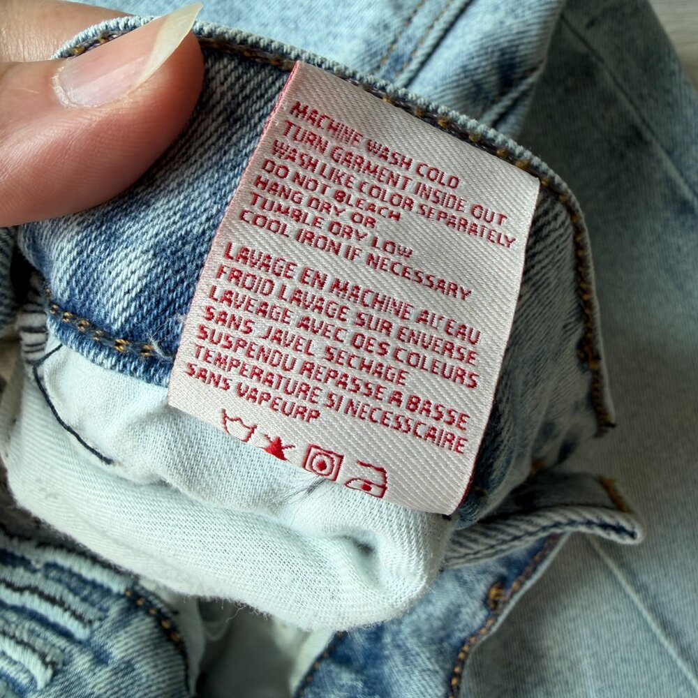 REVICE Denim Cut-Out Back Flare Jeans Light Wash Size 24 Made in USA - Picture 10 of 12